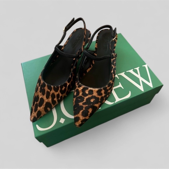 J.Crew Robin slingback Cheetah kitten heels 7.5 Brand New in Box - Picture 5 of 10